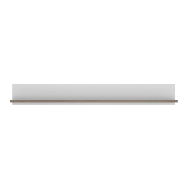 Chelsea Living Wall Shelf in White with a Truffle Oak Trim - Image 3