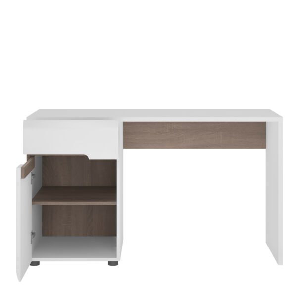 Chelsea Bedroom Desk/Dressing Table in White with a Truffle Oak Trim - Image 3