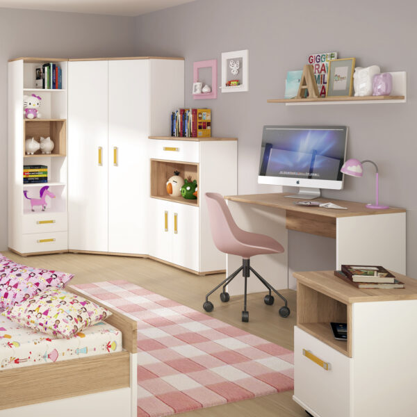 4KIDS Tall 2 Drawer Bookcase with Orange Handles - Image 6