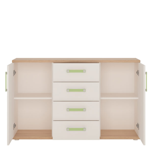 4KIDS 2 Door 4 Drawer Sideboard with Lemon Handles - Image 3