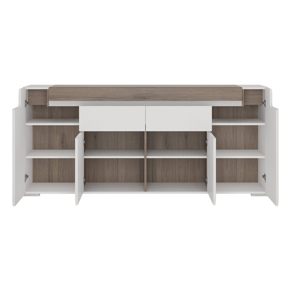 Toronto Wide 4 Door 2 Drawer Sideboard (inc. Plexi Lighting) - Image 3