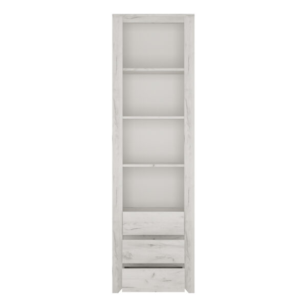 Angel Tall Narrow 3 Drawer Bookcase - Image 3