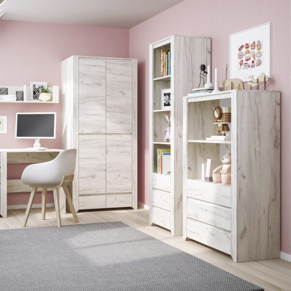 Angel Tall Narrow 3 Drawer Bookcase - Image 6
