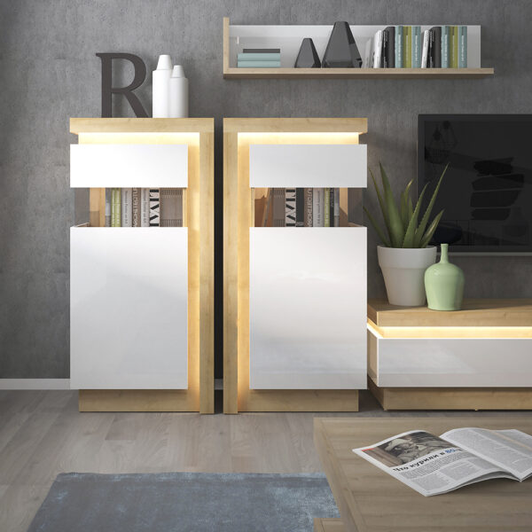 Lyon 120cm Wall Shelf in Riviera Oak/White - Image 2