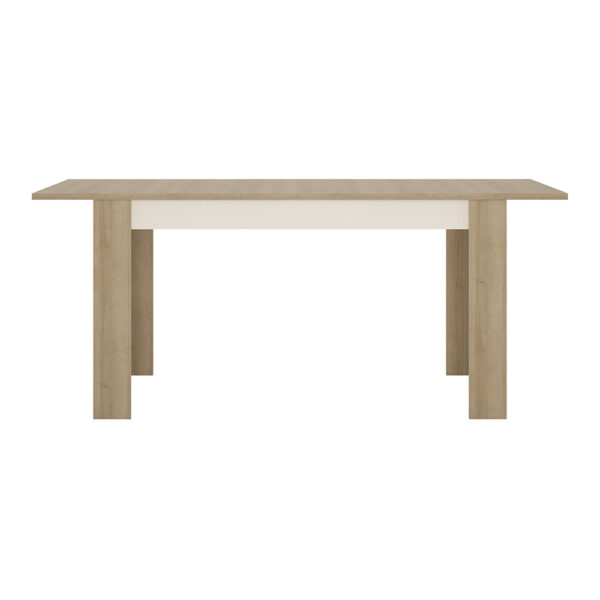 Lyon Medium Extending Dining Table 140-180cm in Riviera Oak/White High Gloss - Image 3