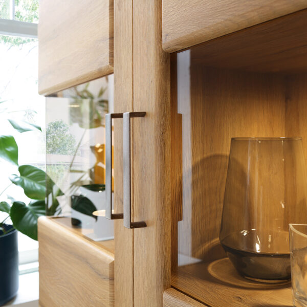 Cortina Low Wide 2 Door Display Cabinet in Grandson Oak - Image 8