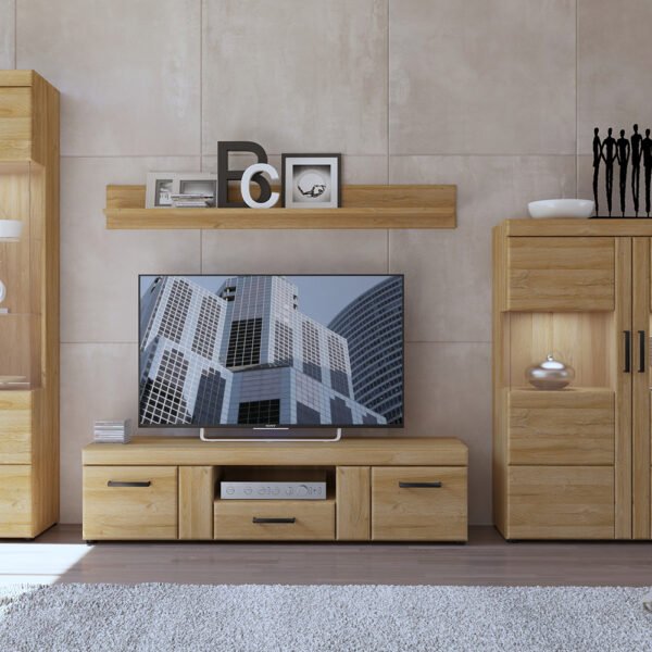 Cortina Wall Shelf 156cm in Grandson Oak - Image 4