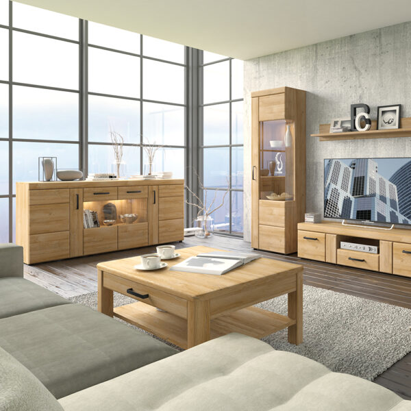 Cortina 1 Drawer Coffee Table in Grandson Oak - Image 2