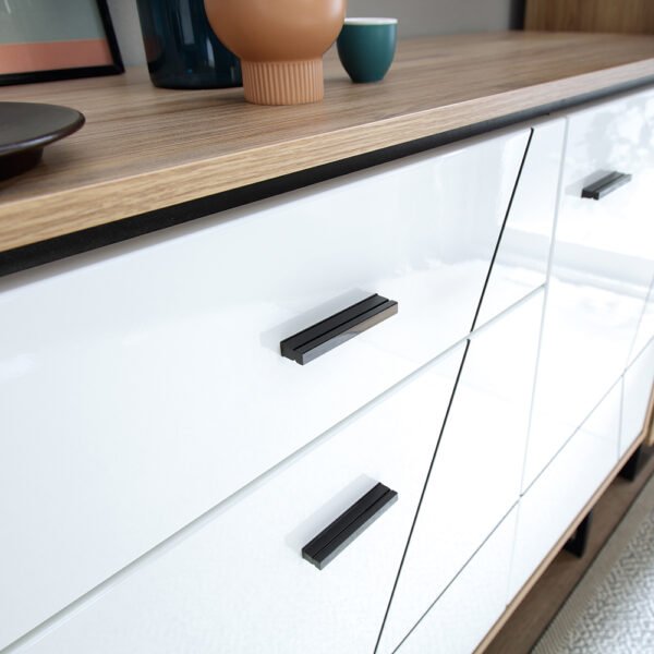 Brolo Wall Shelf 197cm with a Walnut and Dark Panel Finish - Image 5