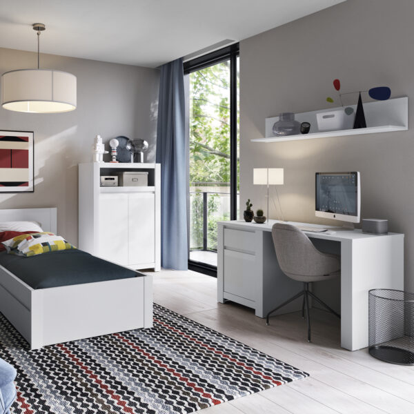 Novi 1 Door 1 Drawer Desk in Alpine White - Image 3