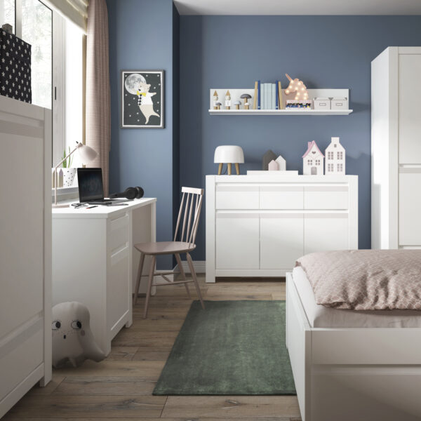 Novi 1 Door 1 Drawer Desk in Alpine White - Image 4
