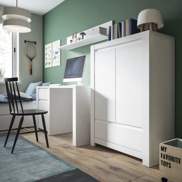 Novi 1 Door 1 Drawer Desk in Alpine White - Image 5
