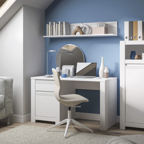 Novi 1 Door 1 Drawer Desk in Alpine White - Image 8