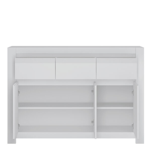 Novi 3 Door 3 Drawer Cabinet in Alpine White - Image 2