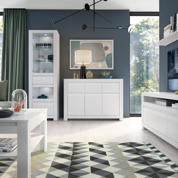 Novi 3 Door 3 Drawer Cabinet in Alpine White - Image 3