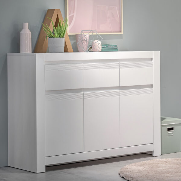 Novi 3 Door 3 Drawer Cabinet in Alpine White - Image 7