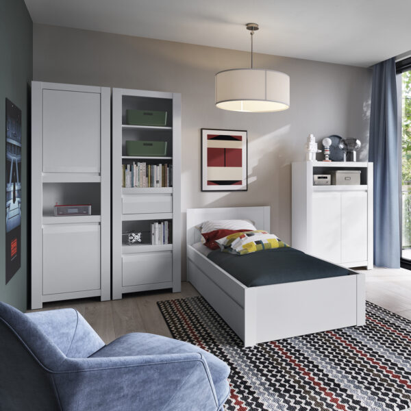 Novi 2 Drawer Bookcase in Alpine White - Image 4
