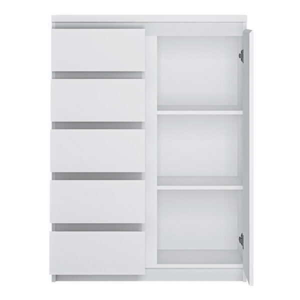 Fribo 1 Door 5 Drawer Cabinet in White - Image 2