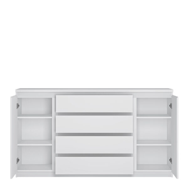 Fribo 2 Door 4 Drawer Wide Sideboard in White - Image 2