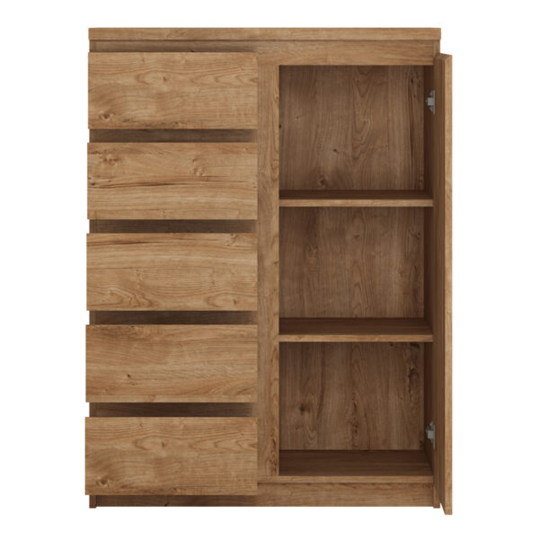 Fribo 1 Door 5 Drawer Cabinet in Oak - Image 2