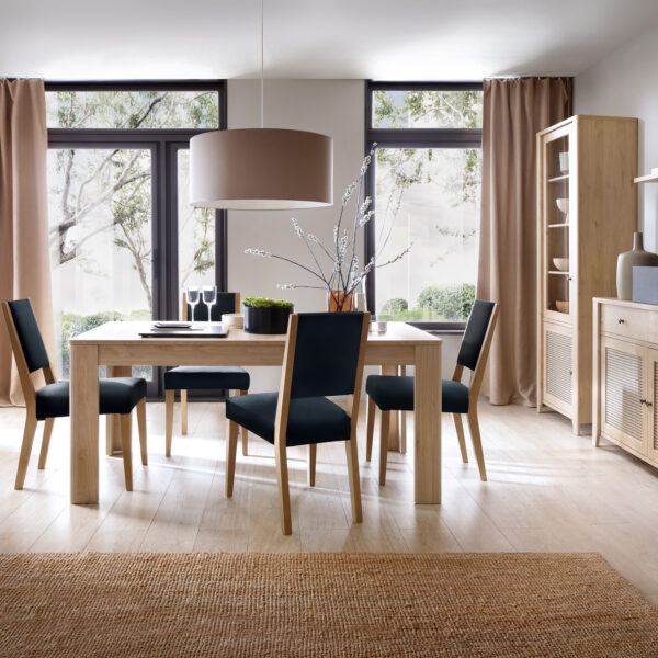 Cestino 1 Door 2 Drawer Cabinet in Jackson Hickory Oak and Rattan Effect - Image 2