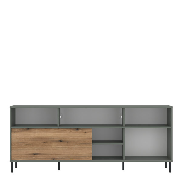 Darwin TV Cabinet 1 Door 73cm High in Green/Oak - Image 2