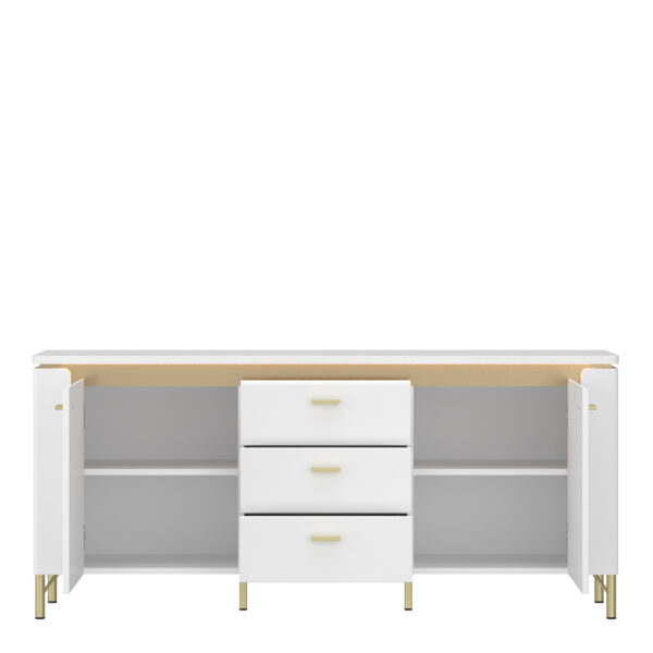 Lazio TV Cabinet 2 Door 3 Drawer in Alpine White/White Gloss - Image 2