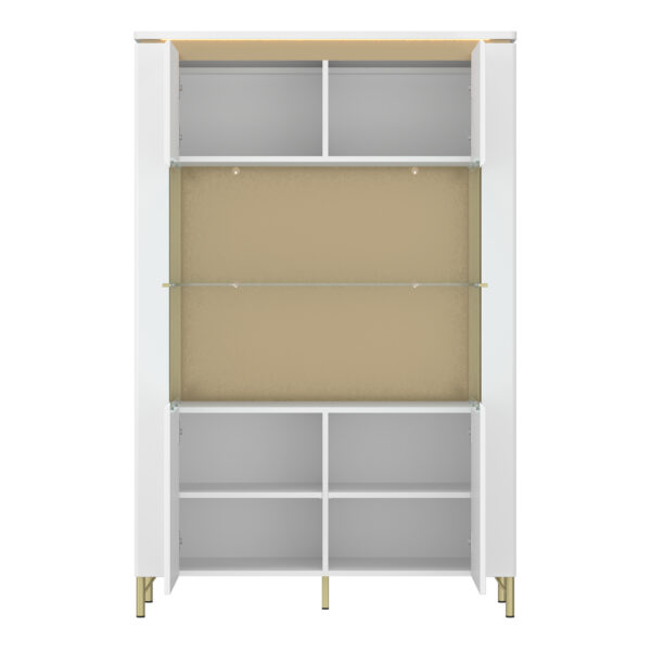 Lazio Vitrin 2 Door in Alpine White/White Gloss - Image 3