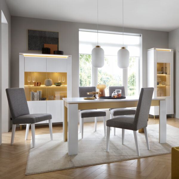 Lazio Vitrin 2 Door in Alpine White/White Gloss - Image 2