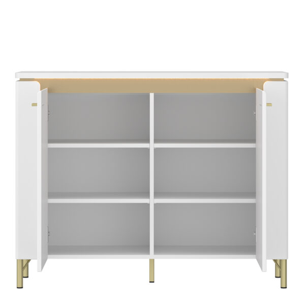 Lazio Sideboard 2 Door in Alpine White/White Gloss - Image 2