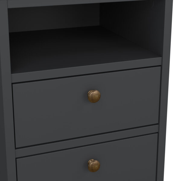 Paris Bedside 2 Drawers in Matt Grey - Image 9