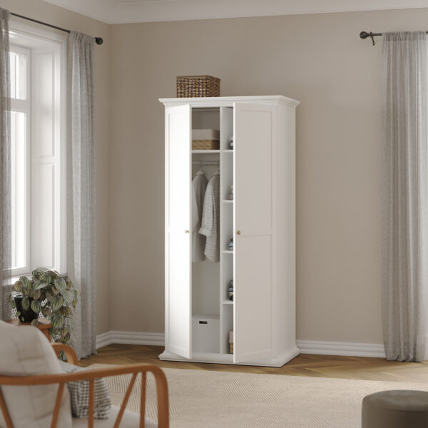 Paris Wardrobe with 2 Doors in White - Image 8