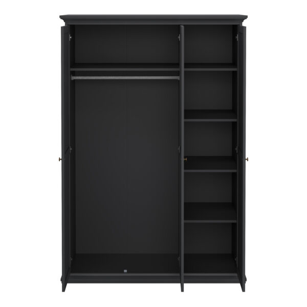 Paris Wardrobe with 3 Doors in Matt Grey - Image 6