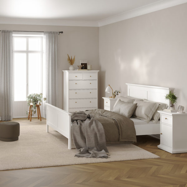 Paris Double Bed (140 x 200) in White - Image 8