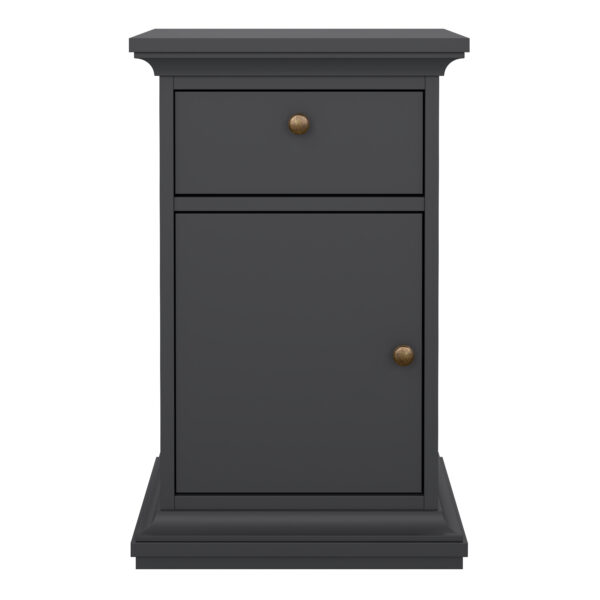 Paris Nightstand 1 Door + 1 Drawer in Matt Grey - Image 2
