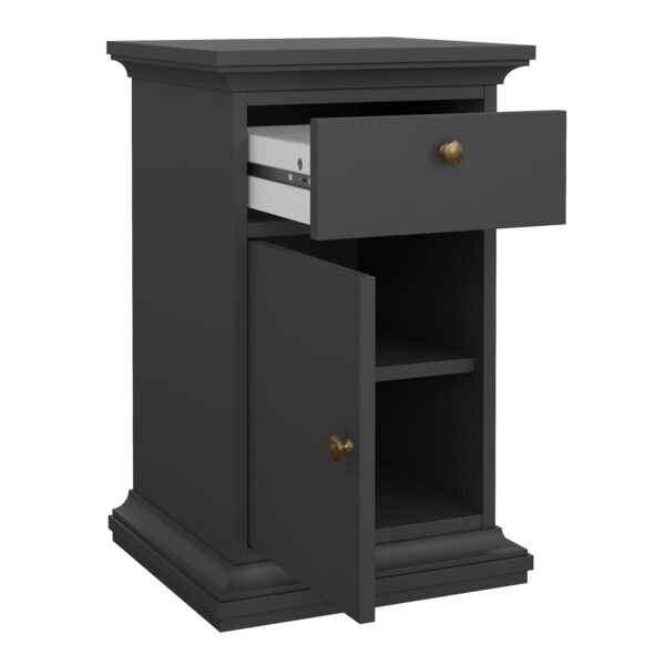 Paris Nightstand 1 Door + 1 Drawer in Matt Grey - Image 5