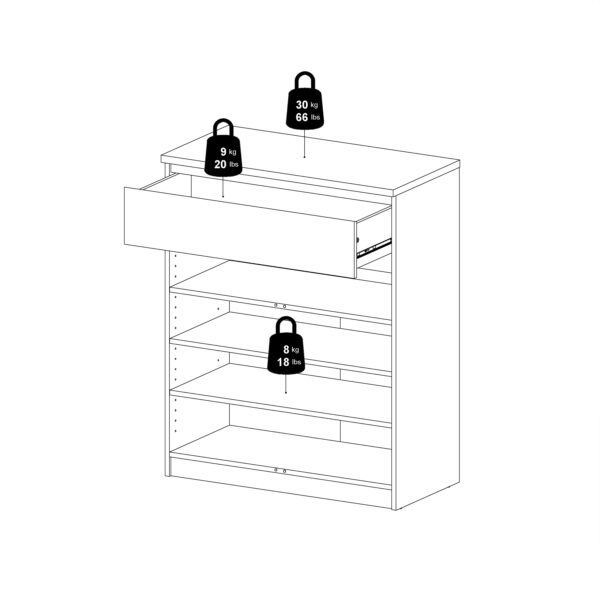 Naia Sideboard - 1 Drawer 2 Doors in Black Matt - Image 10