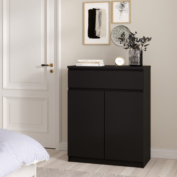 Naia Sideboard - 1 Drawer 2 Doors in Black Matt - Image 2