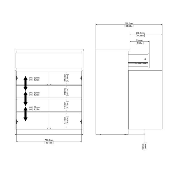 Naia Sideboard - 1 Drawer 2 Doors in Black Matt - Image 8