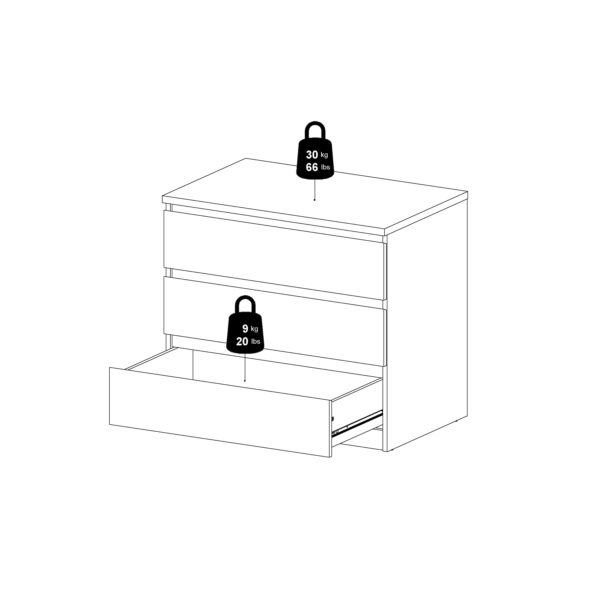 Naia Chest of 3 Drawers in Black Matt - Image 11