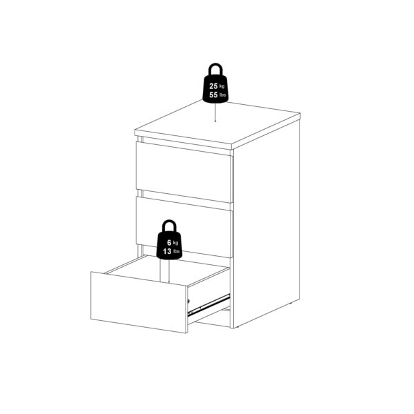 Naia Bedside 3 Drawers in Black Matt - Image 10