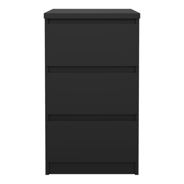 Naia Bedside 3 Drawers in Black Matt - Image 3