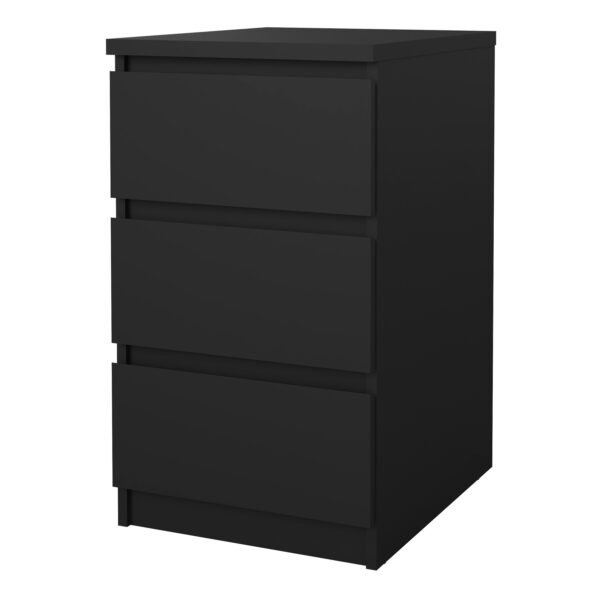 Naia Bedside 3 Drawers in Black Matt - Image 4