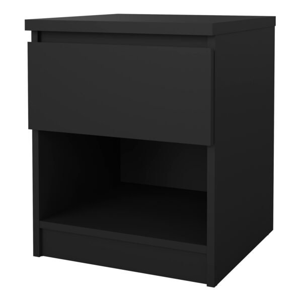 Naia Bedside 1 Drawer 1 Shelf in Black Matt - Image 4