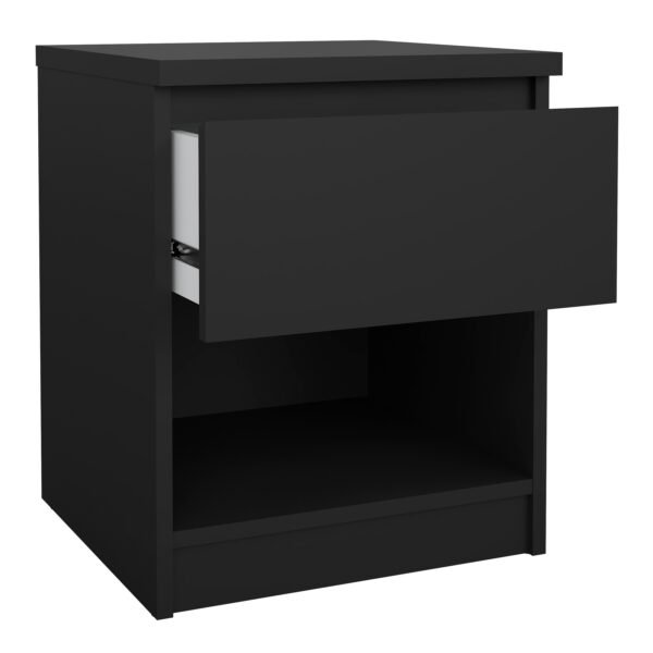 Naia Bedside 1 Drawer 1 Shelf in Black Matt - Image 5