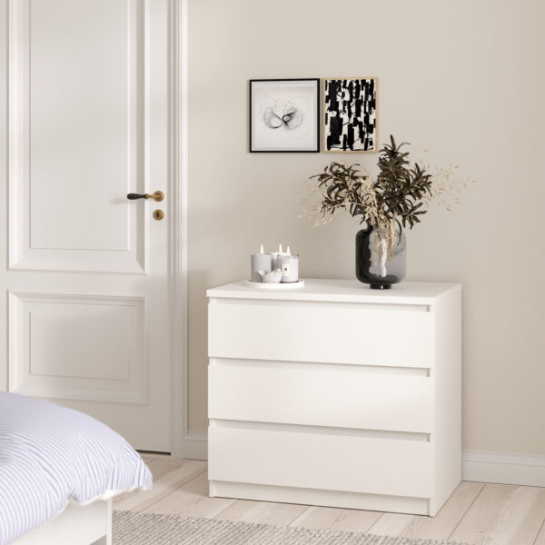 Naia Chest of 3 Drawers in White - Image 2