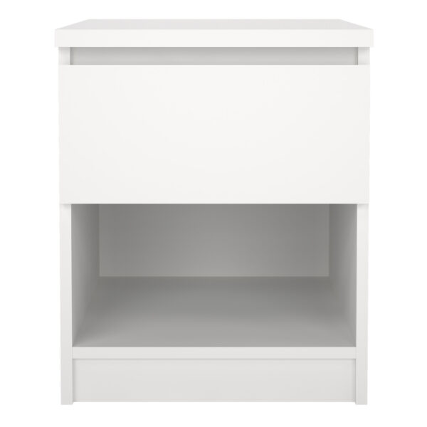 Naia Bedside 1 Drawer 1 Shelf in White - Image 3