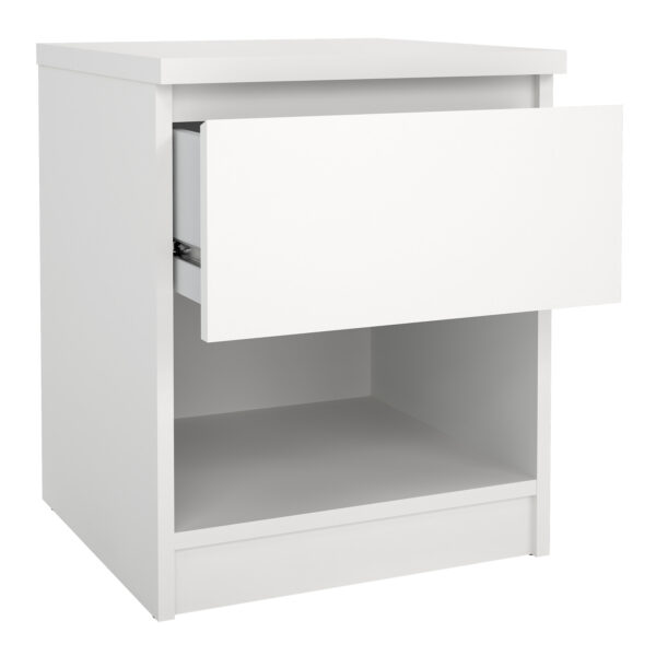 Naia Bedside 1 Drawer 1 Shelf in White - Image 5