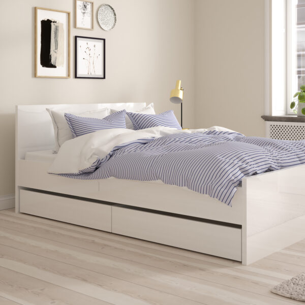 Naia Set of 2 Underbed Drawers (for Single or Double Beds) in White High Gloss - Image 5