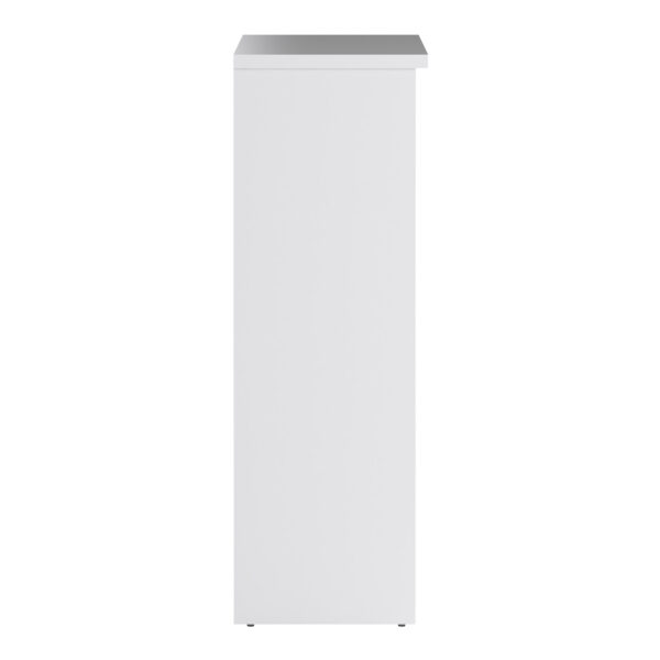 Naia Shoe Cabinet with 2 Flip Down Doors 1 Door and 1 Drawer in White High Gloss - Image 5